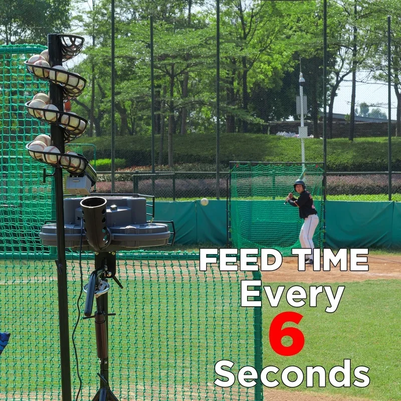 Furlihong 777BH-B 2 In 1 Automatic Baseball Pitching Hine Feeder Soft Toss Trainer, Stable And Height Adjustable