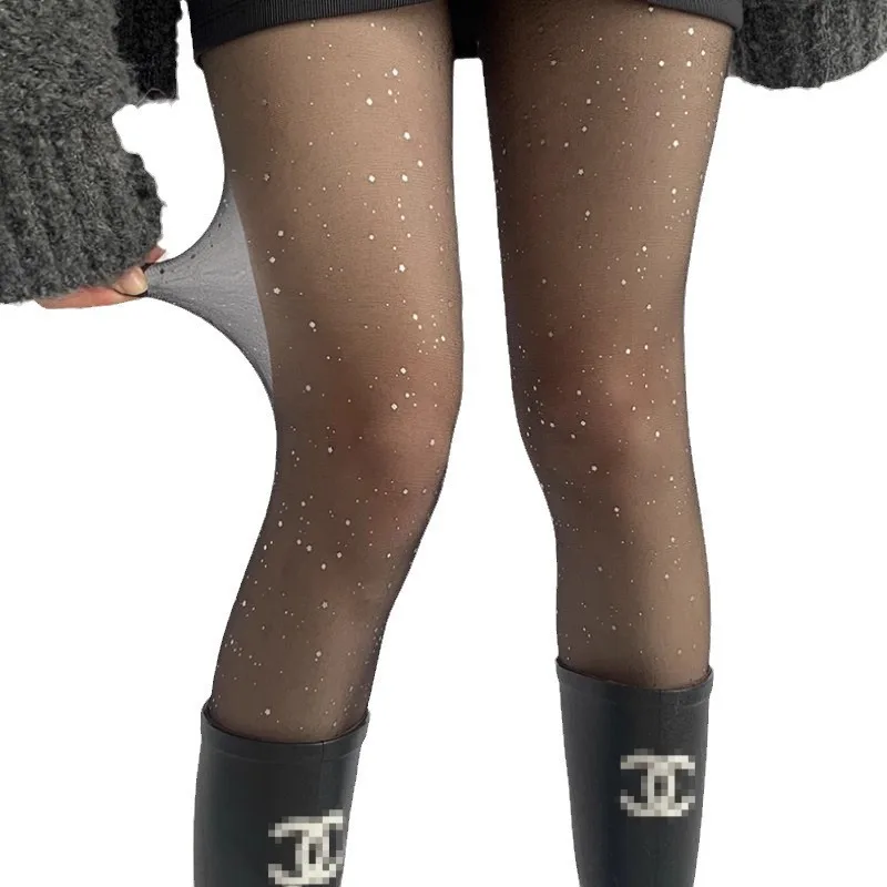 

Sexy Shiny Stars Tights Woman Black White Nude Medias Socks Transparent Thin Y2K Pantyhose Party Club Stockings.