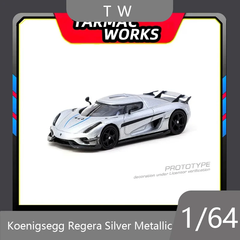 

TW 1:64 Regera Silver Metallic simulation alloy car model desktop ornament for collectors as a birthday gift for boys' toys