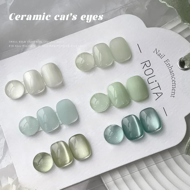 

Glass Transparent Jelly Pretty Green Mint Blue Ice Color Cat Eye Nail Gel Simple Fresh Summer Nail Gel Polish Nail Art Gels