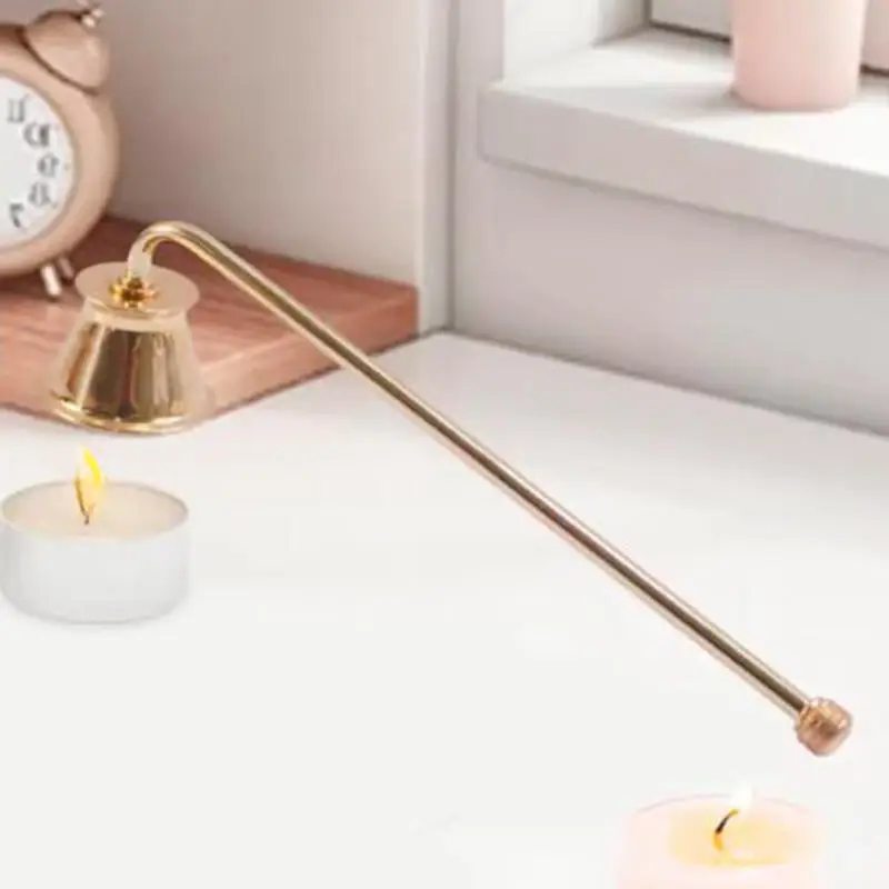 1pc Metal Candle Snuffer Gold/Black/Silver Bell-shape Wick Cover 18cm Handle Vintage Decor Home SPA Hotel