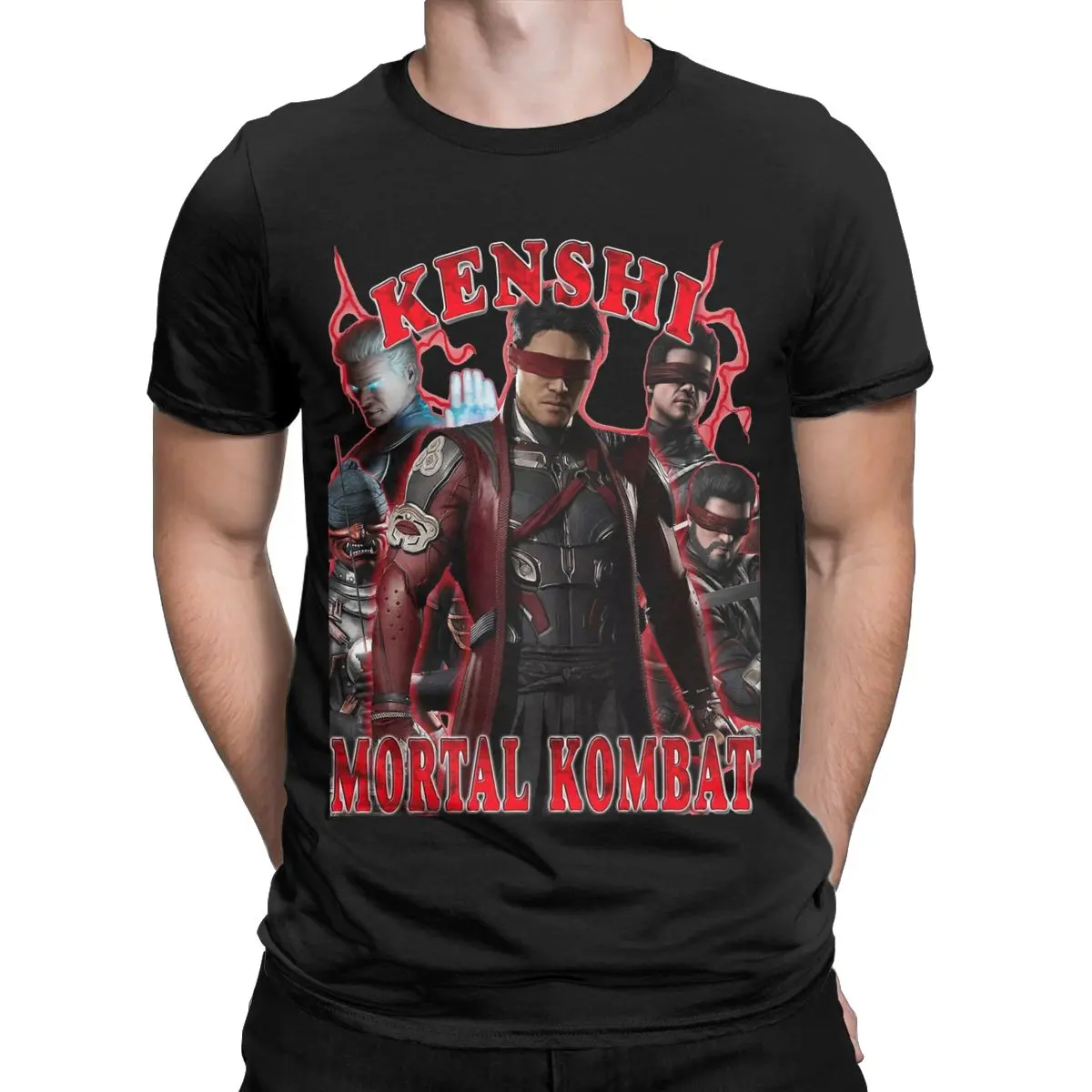 Amazing Mortal Kombat 1 Kenshi T-Shirts for Men O Neck Pure Cotton T Shirt Short Sleeve Tee Shirt Graphic Printed Clothes