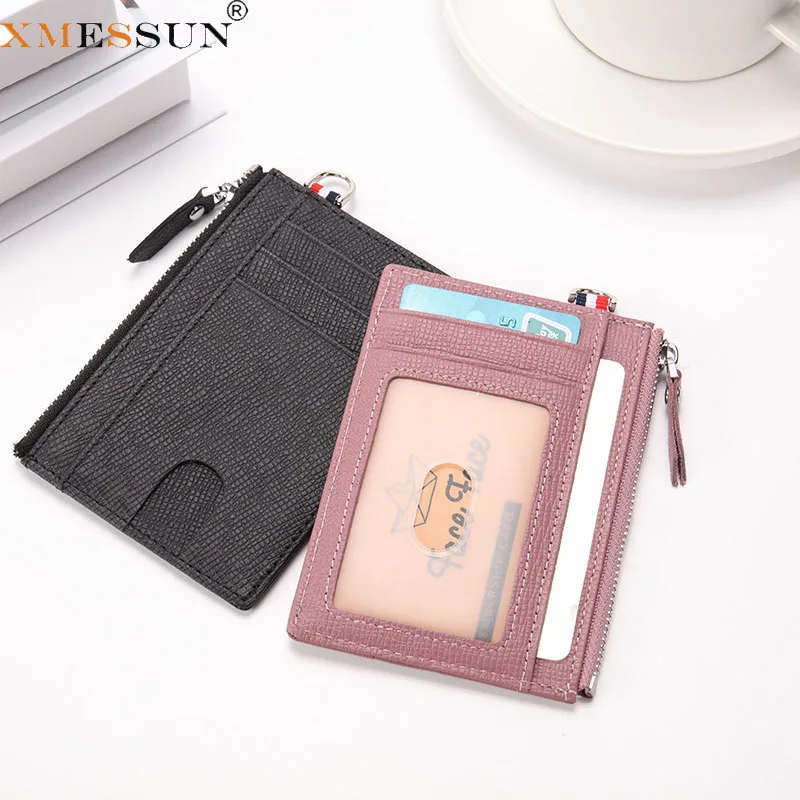 XMESSUN New Trend Genuine Leather ID Card Holder For Women Fashion Design Cows Card Pack Handmade Slim Wallet Custom INS K278