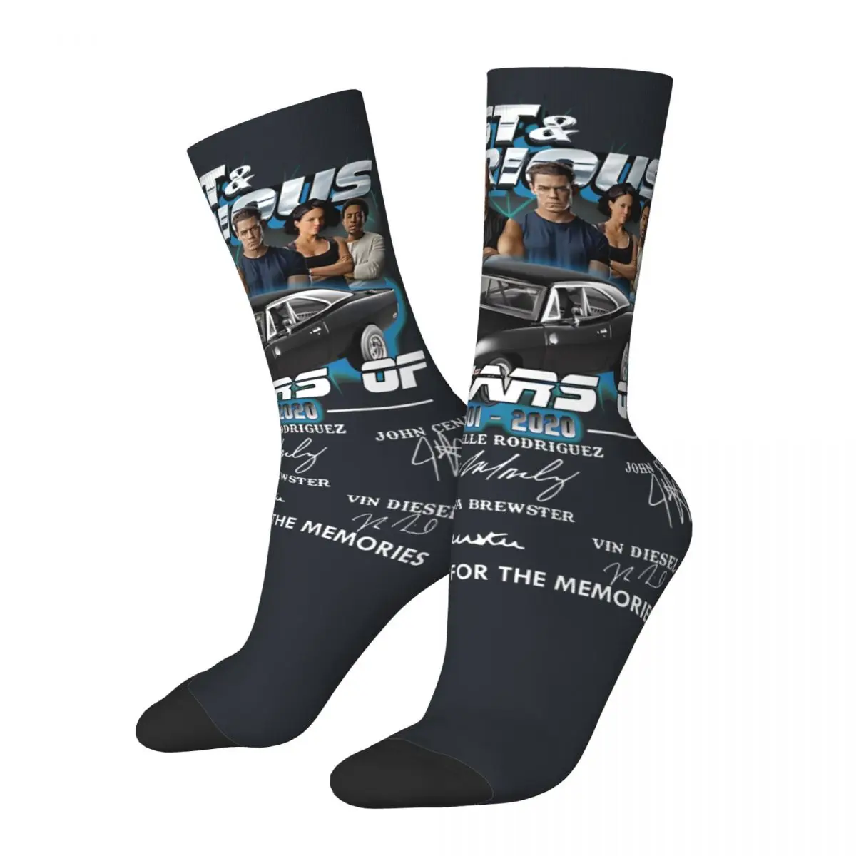 Happy Funny Men's compression Socks Fast Furious Vintage Harajuku Fast and Furious Hip Hop Novelty Seamless Sock Gift Printed