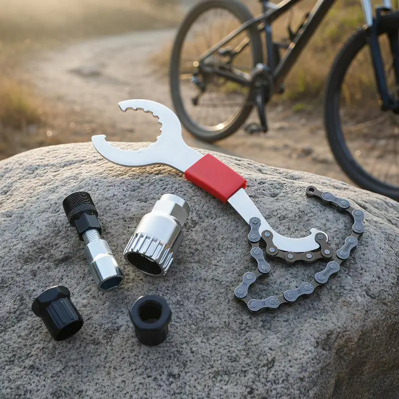 Fahrrad-Reparatur-Werkzeugset mit Komplettem Zubehör, Kurbelabzieher, Kettenhammer und Pedalschlüssel für Mountainbike- und Rennrad-Reparaturen – Detail 10