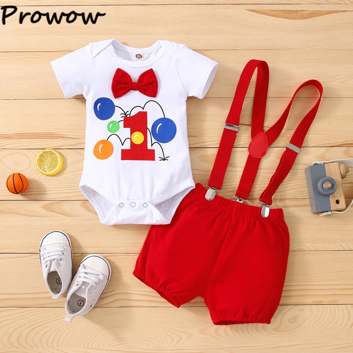 Baby Boys Birthday Outfits Sets Balloon Letter\