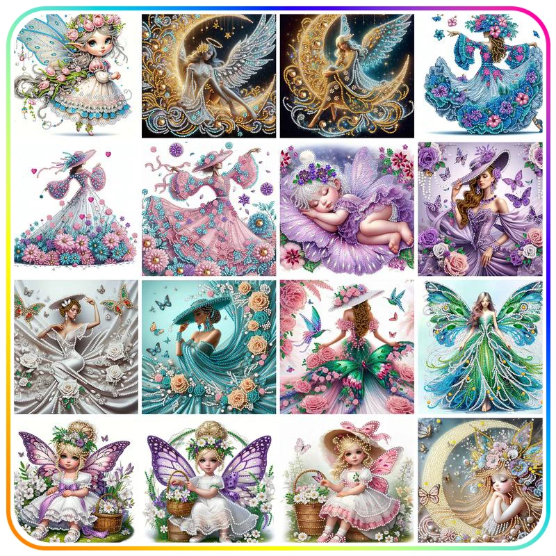 

RUOPOTY-5D Diy Diamond Painting Special Shape Evening Dress Angel Woman Girl Stitch Kits Embroidery Arts Craft Wall Decororation