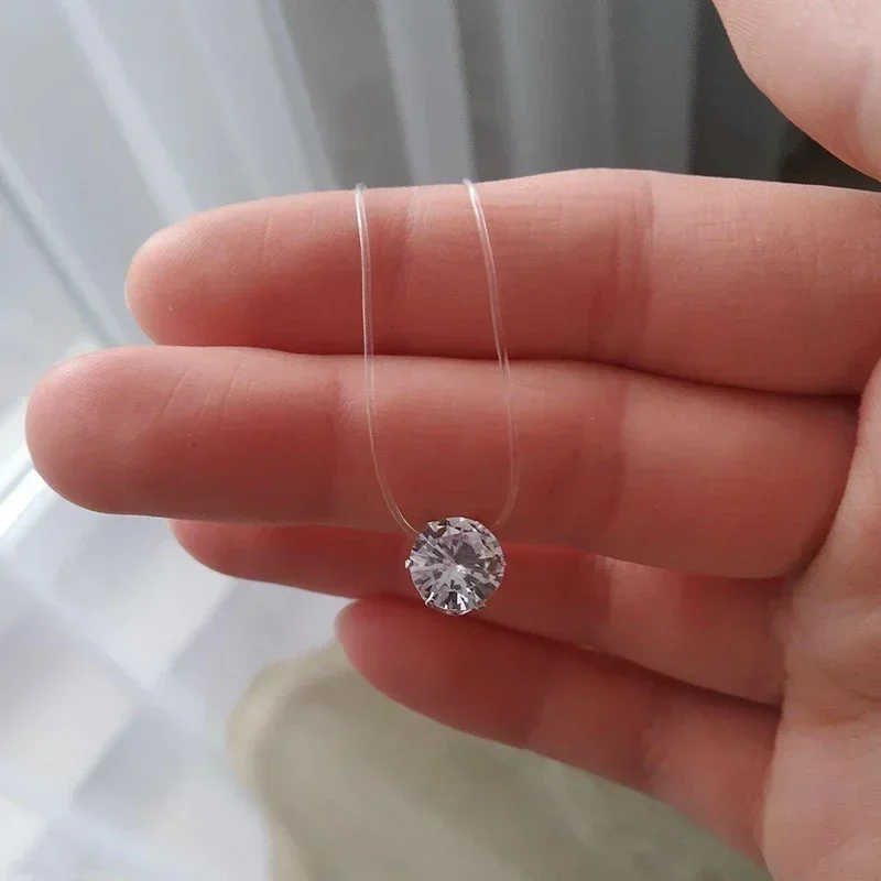 Блестящая кристаллическая прозрачная невидимая леска, колье с имитацией жемчуга, женское винтажное модное элегантное свадебное подарочное ожерелье