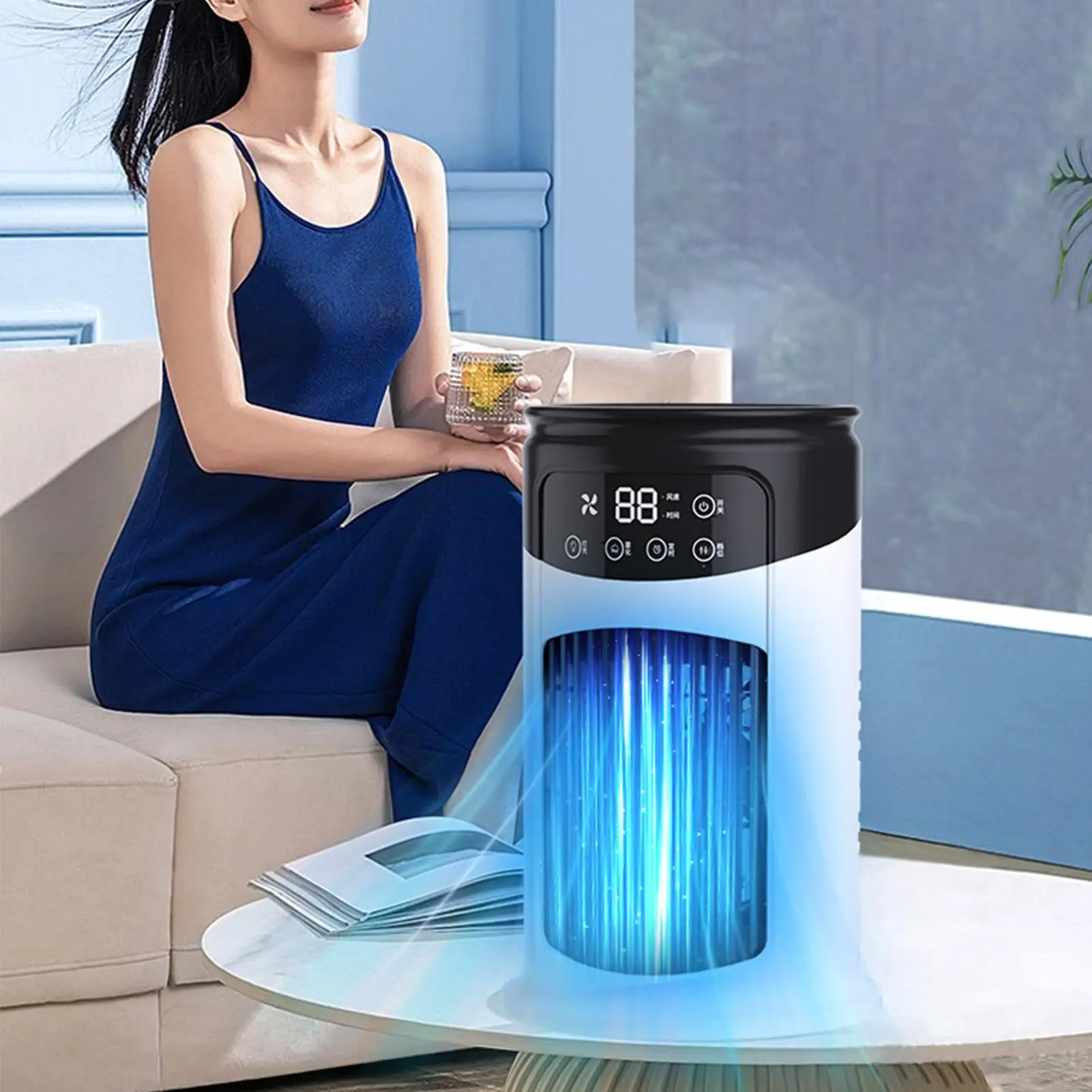 

Персональный кондиционер, портативный охлаждающий вентилятор для кондиционера, 6-скоростной регулируемый охлаждающий вентилятор, тихий увлажнитель для студии