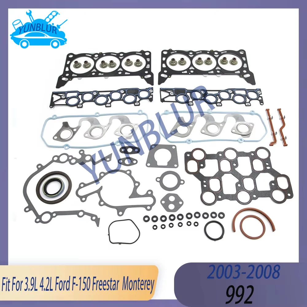 Engine Parts Cylinder Head Gasket Set Fit 3.9 4.2 L 992 Gas 03-08 OHV V6 For Ford F-150 Freestar  Monterey HS9250PT7 HS54175L