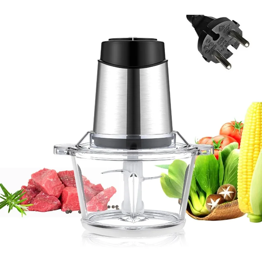 

220V Food Processor with 2L Meat Grinder Chopper for Efficiently Processing Meat Vegetables Fruits and Nuts Equipped with 4 BiL