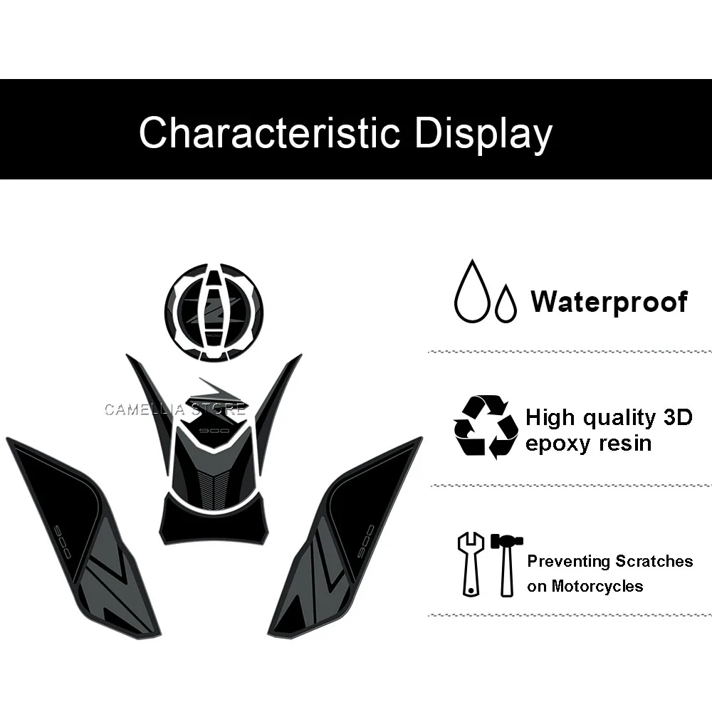 دراجة نارية ملصق ثلاثية الأبعاد راتنجات الايبوكسي مقاوم للماء أسود أحمر كاواساكي Z900 خزان الوقود ملصق تم إطلاقها حديثا لكاواساكي Z900