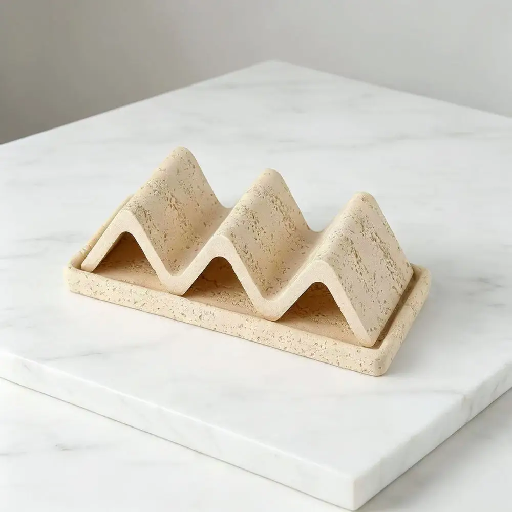 Premium Travertine Soap Dish Stone Tray Minimalist Bathroom Accessory Decorative Soap Holder Desktop Storage Case