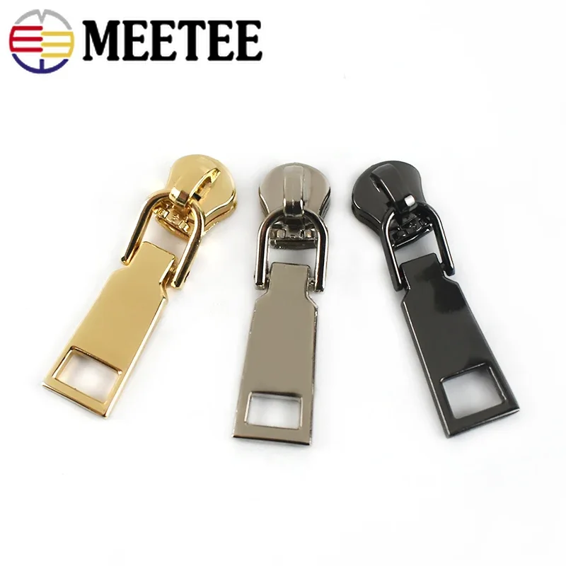 

10/20pcs Meetee 5# Zipper Slider for Metal/Nylon/Resin Zippers DIY Bag Wallet Zip Head Puller Kit Garment Sewing Accessories