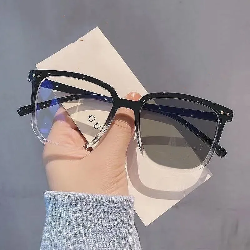 Ultralekkie Vintage kwadratowe okulary minus unisex kobiety mężczyźni fotochromowe okulary dla osób z krótkowzrocznością wykończone okulary