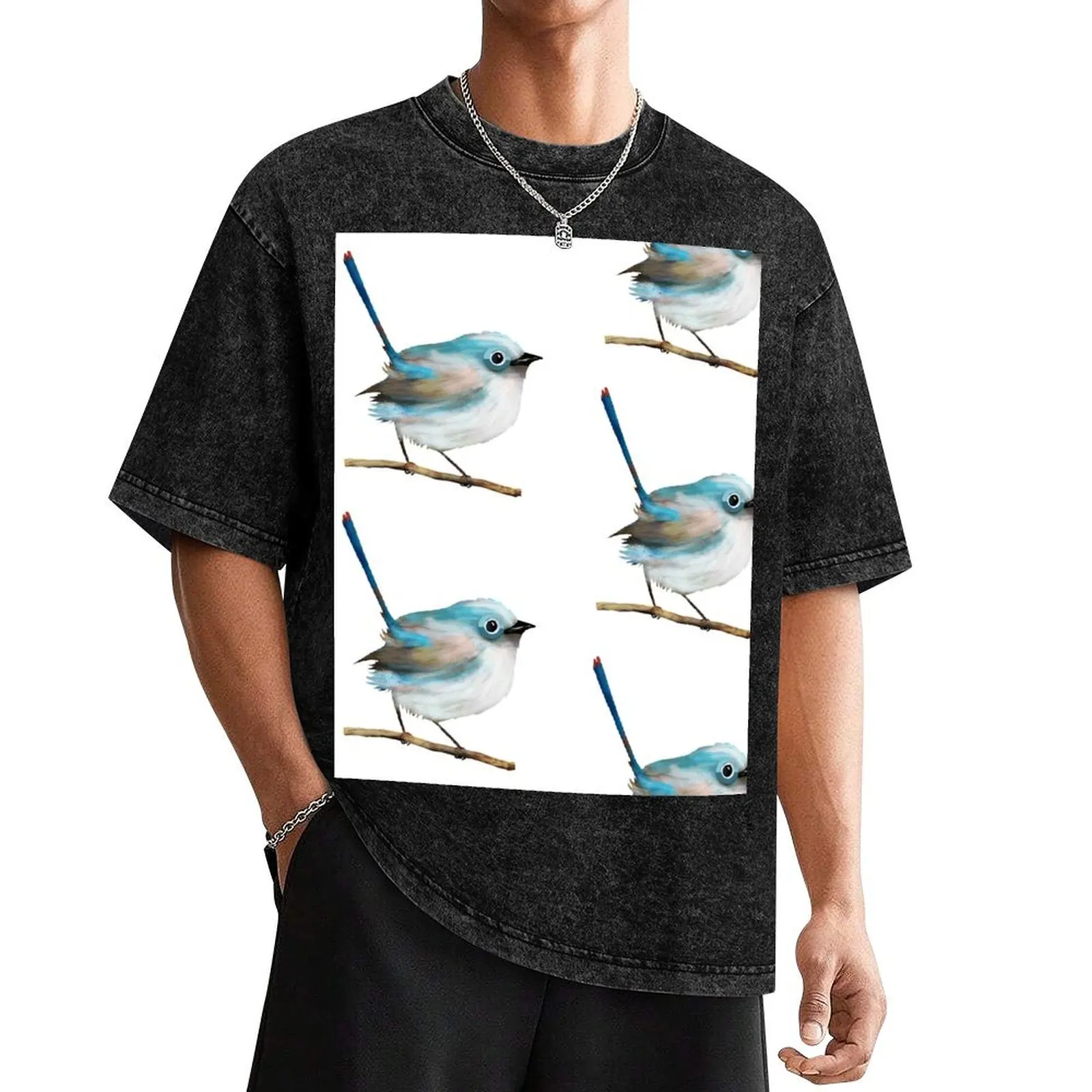 Little Fairywren T-Shirt designer shirts oversized graphic tee mens white t shirts