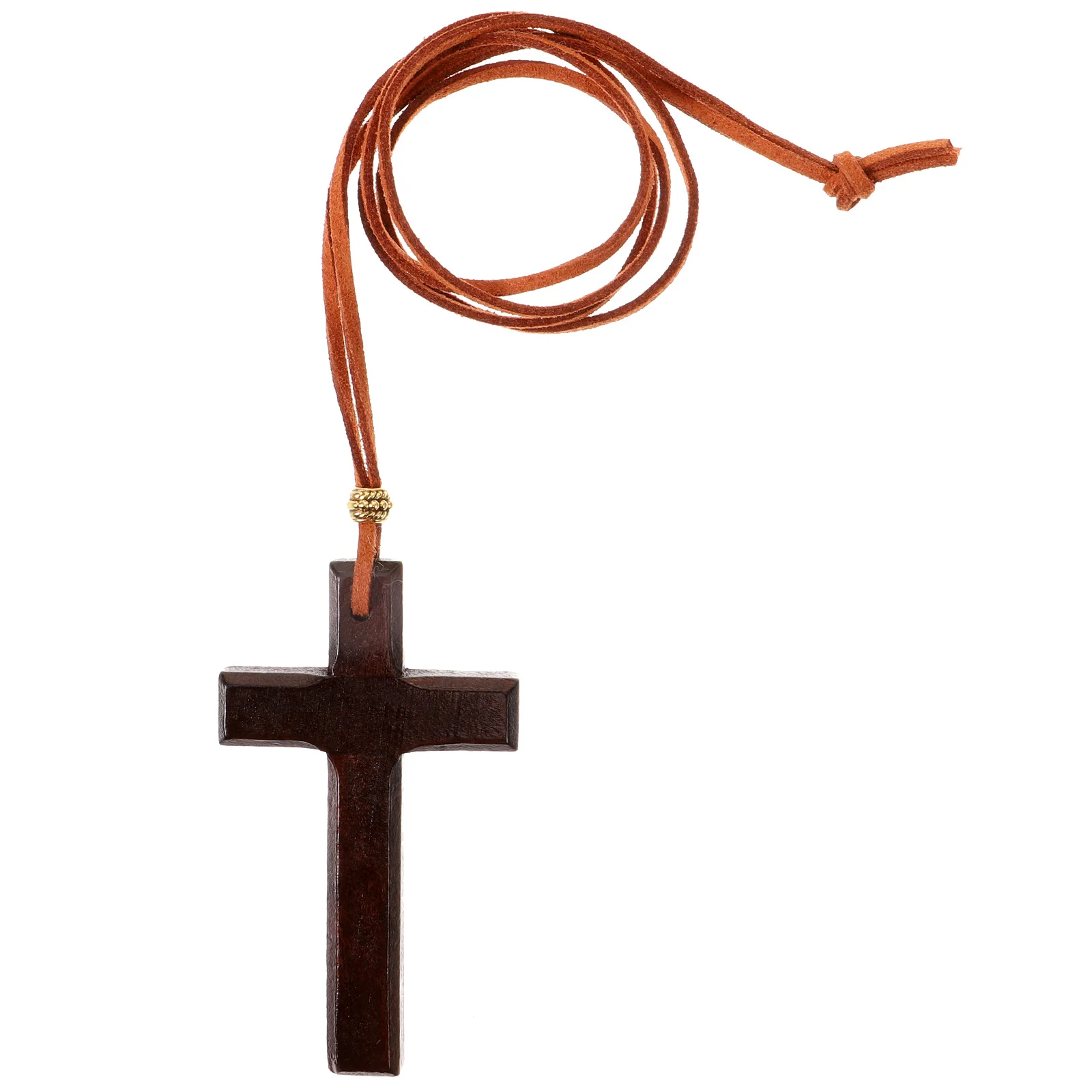 Cross Pendant for Car Mirror Wooden Hanging Accessory with Unique Charm Decorative Rear View Mirror Accessories