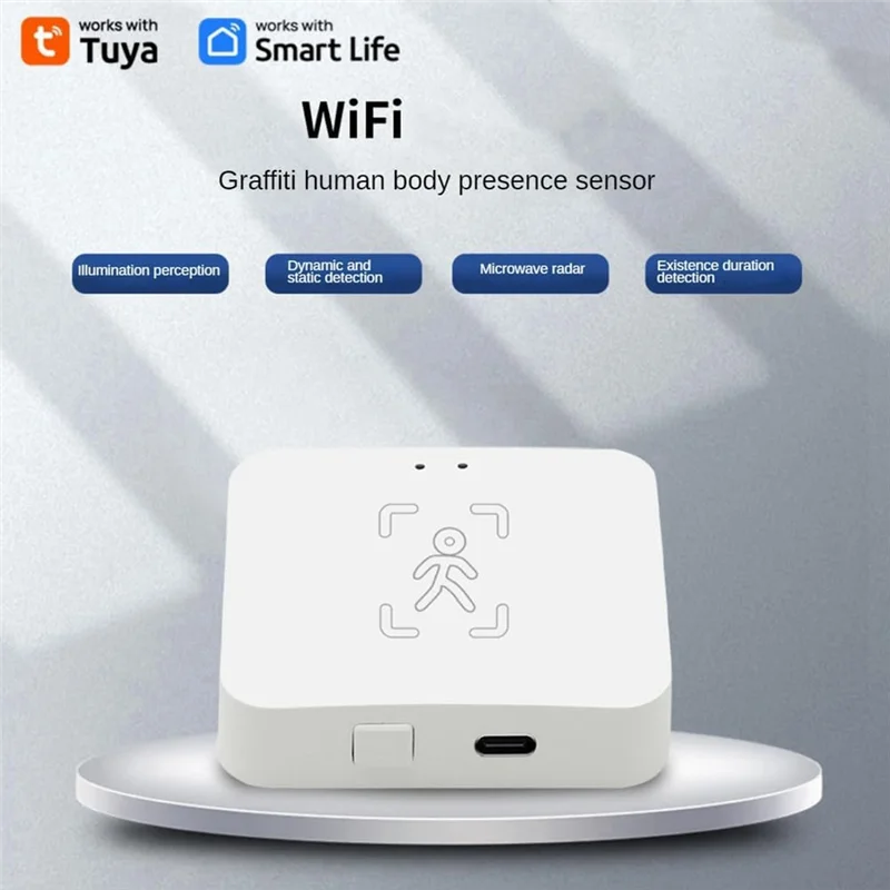 ABRB-Tuya Wi-Fi детектор присутствия человека с держателем умный PIR датчик человеческого тела радар микроволновый датчик движения обнаружение 5,8 ГГц