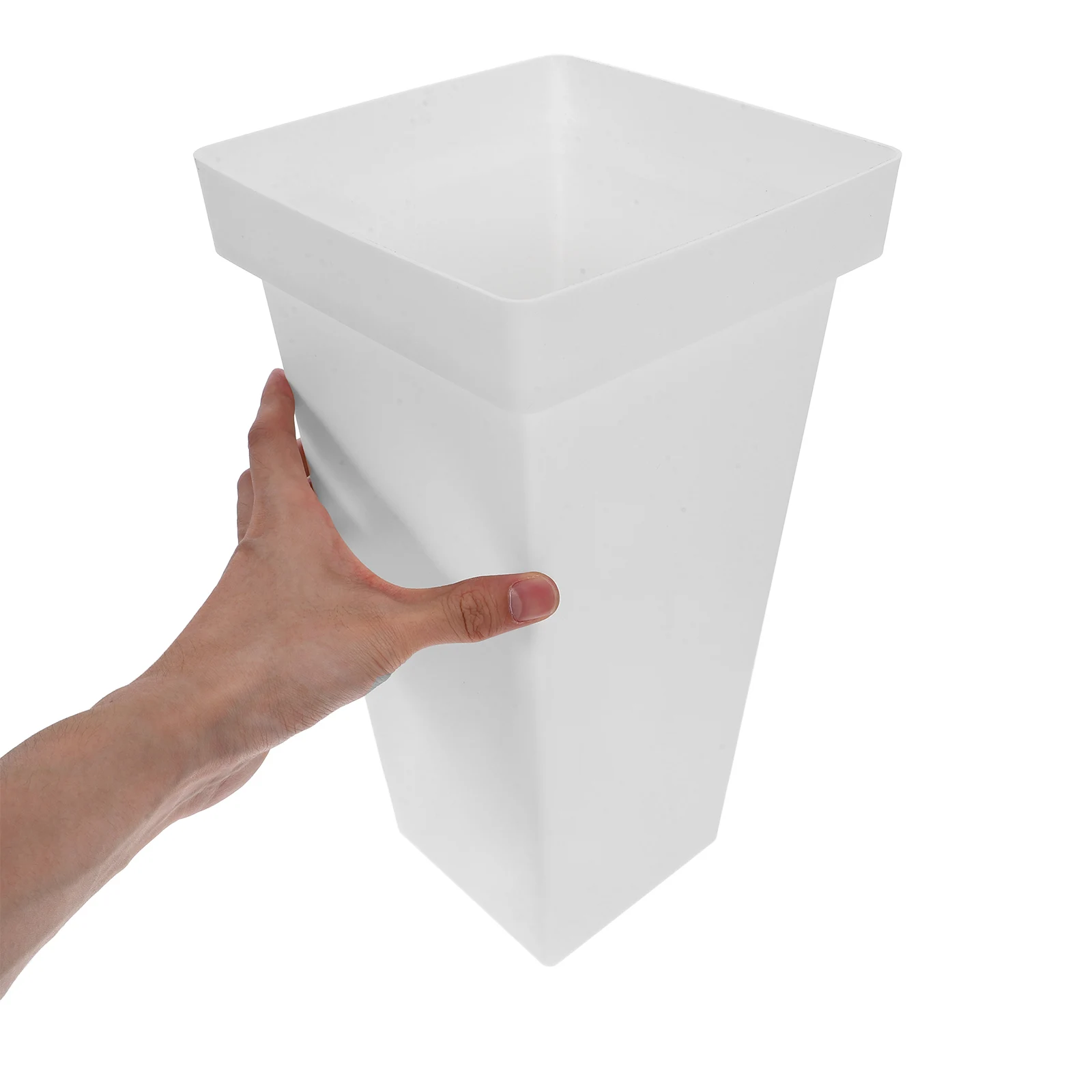 Secchio portaoggetti per pioggia per ombrelloni Secchio alto bianco decorativo per negozio di fiori Portaoggetti in plastica Contenitore per vaso da fattoria