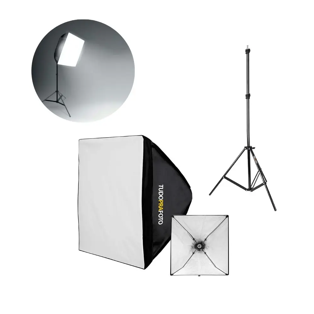 Softbox for Studio 60x60 with Universal Tripod 2 Meters TudoPraFoto