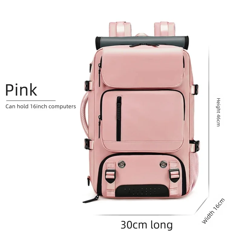 Unisex Large Capacity Oxford Cloth Travel Backpack Wear-resistant Solid Color Laptop Bag Leisure Rucksack with Fresh Design