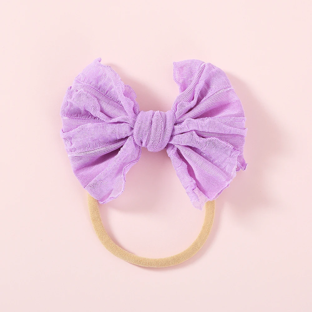 Bow Hair Bands ForBaby Girl Cute Newborn Solid Color Headband For Kid Elastic Turban Soft Nylon Children Hair Accessories