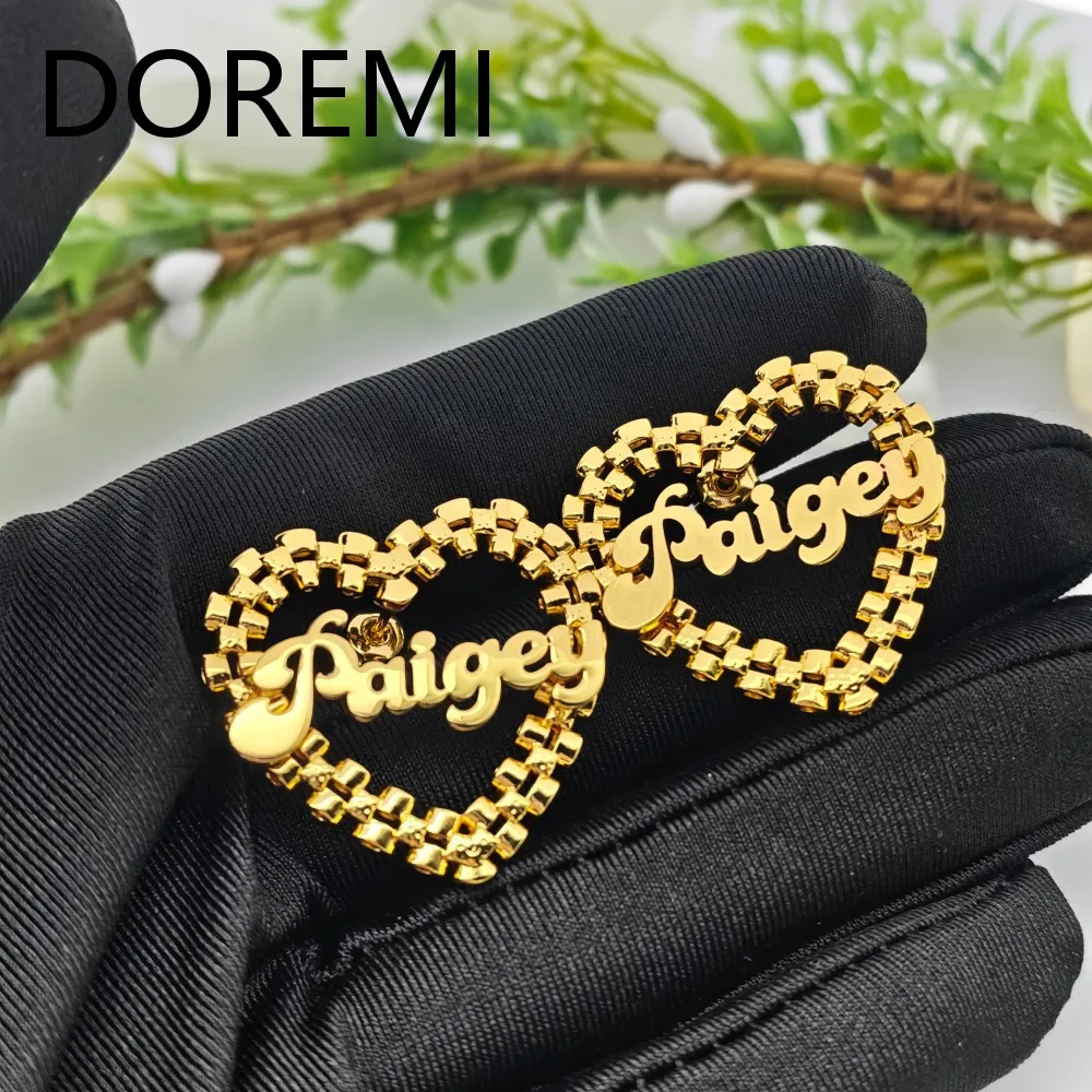 

DOREMI Watch Band Style Custom Name Earrings Personalized Letter Drop Earrings Fashion Jewelry for Women Earrings