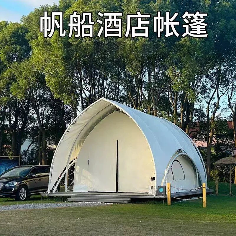 Scenic Outdoor Light Luxury Camp Resort Hotel, Camping Sailing Sunscreen Camping Big Tent