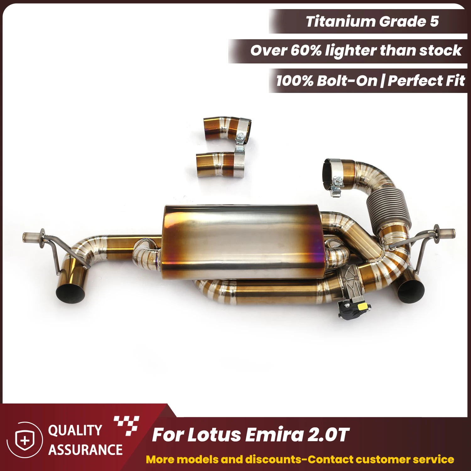 ECCF Valvetronic Titan-Catback-Auspuffanlage für Lotus Emira 2.0T, tiefer, aggressiver Sound, Leistungstuning, einfache Installation