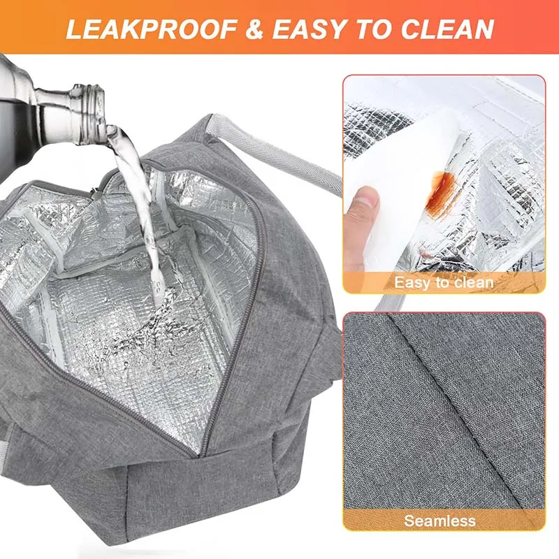 Small Insulated Thermal Lunch Bags for Women Leakproof Food Carrier With Handle Cooler Bag for Work Children's School Lunch Box