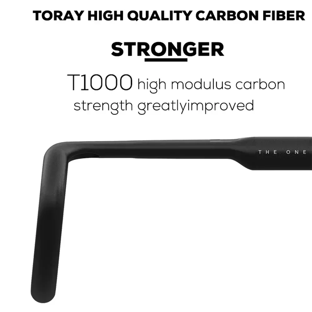 THE ONE AERO T1000 Road Handlebar 360mm 380mm 400mm 420mm Black Matt Fully Internal Routing Road Bicycle Gravel HandleBar