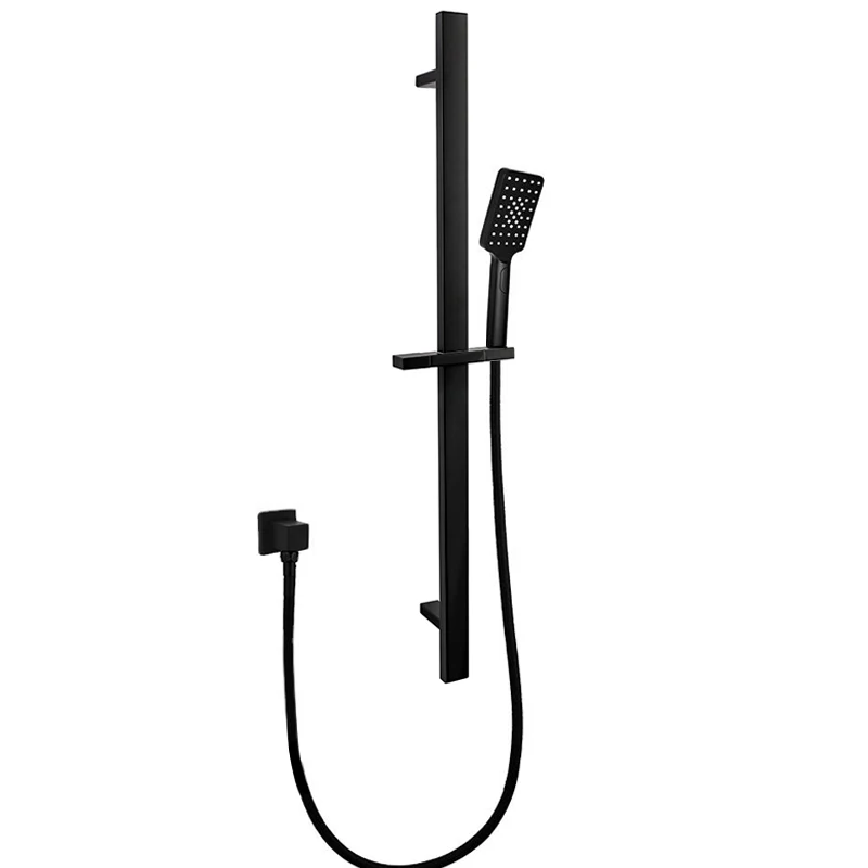

Modern Shower Set Stainless Steel Sliding Rail Shower Black Hand Shower Set for Bathroom Project