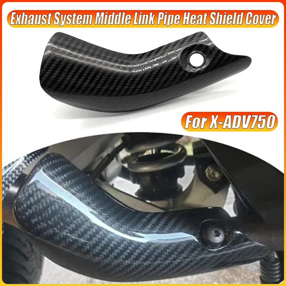 

Fit for Adv Xadv 750 X-ADV750 Exhaust System Middle Link Pipe Exhaust System Carbon Fiber Heat Shield Cover Guard Muffler Shell