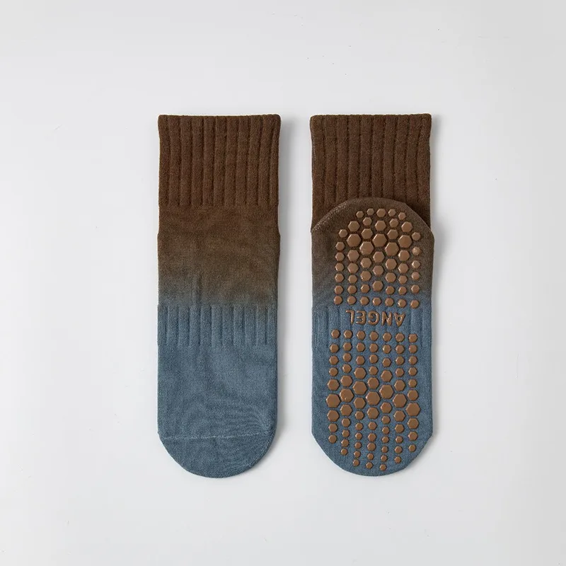 Women's Gradient Two Tone Yoga Socks Non Slip Pilates Dance Wear Silicone Anti Slip Professional Pilates Sports Socks