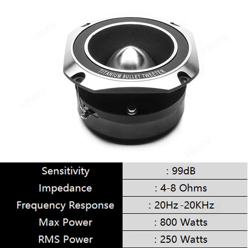 Car Speacker Full Range Subwoofer High  Frequency Auto Speakers 3 Inch Car Speakers 800W Bullet Tweeter 4-8Ohms Titanium Bullet