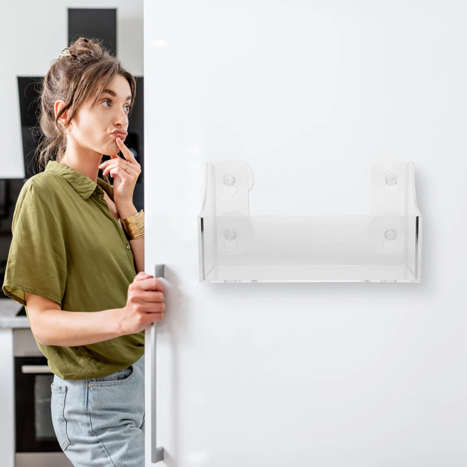 

Suction Cup Refrigerator Rack Wear Resistant Spice Storage Shelf Fridge Organizer for Kitchen Seasoning Bottle Holder