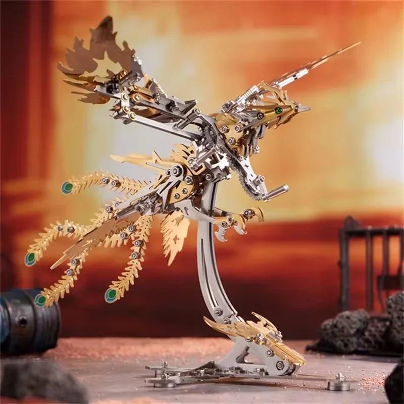 3D Mechanical Phoenix Metal Model Kit DIY Assembly Toy DIY 3D Puzzle Jigsaw Models for Adults Kids Gift