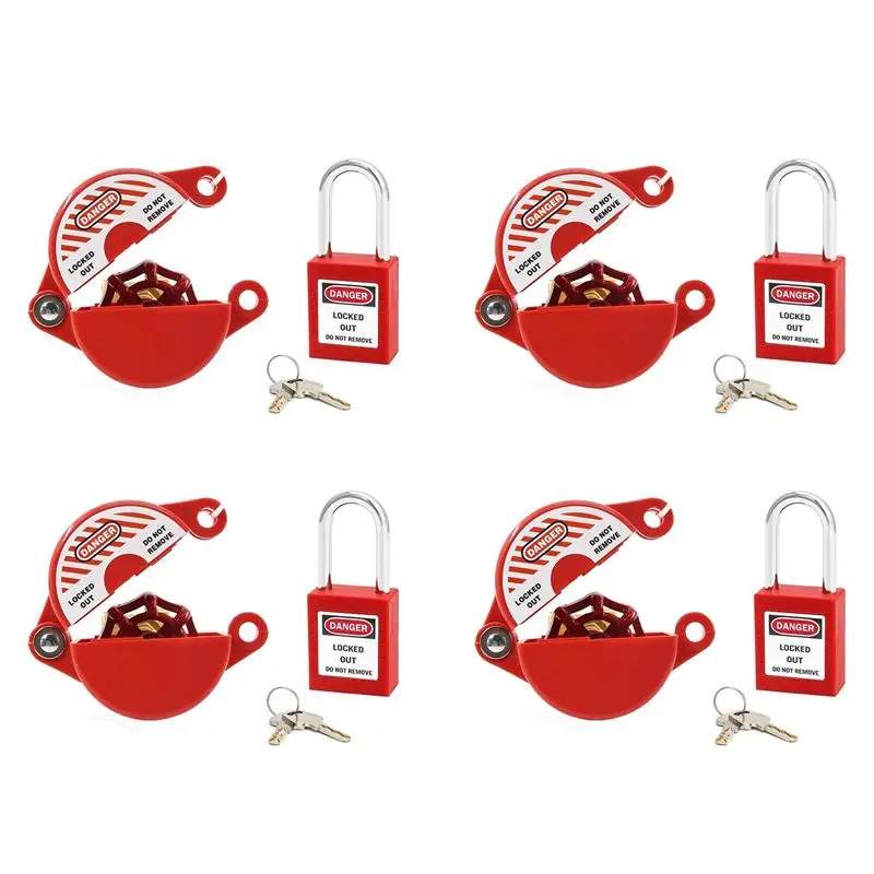 A84X-4X Outdoor Faucet Lock With Safety Padlock Ater Spigot Lock, Hose Bib Lock For 1 To 2-1/2 In Dia Valve Handles, Faucet
