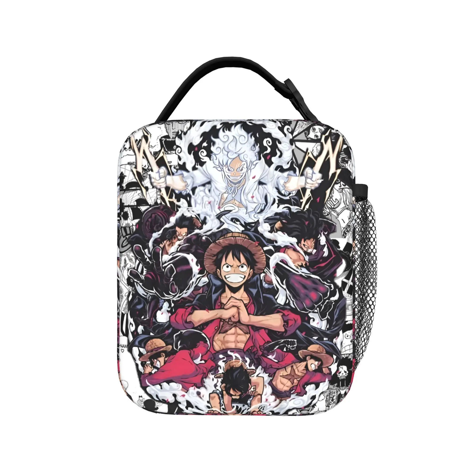 Custom One P-Pieces Luffys Insulated Lunch Bags Women Funny Adventure Anime Comic Portable Cooler Thermal Food Lunch Box School