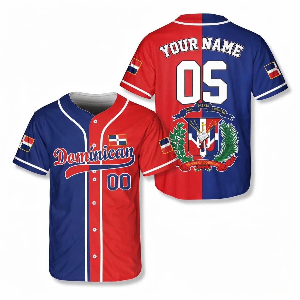 New Dominican Republic Baseball Jersey Shirt - Personalized Dominican Jersey for Men Women, Team Sports Uniform Shirts