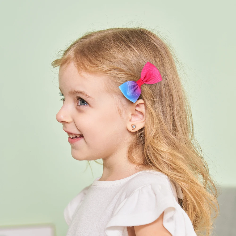 Pinces à cheveux avec nœuds pour bébé, 20 pièces, pour filles, frange, joli ruban imprimé, pour enfants, tenue de soirée décontractée, couvre-chef