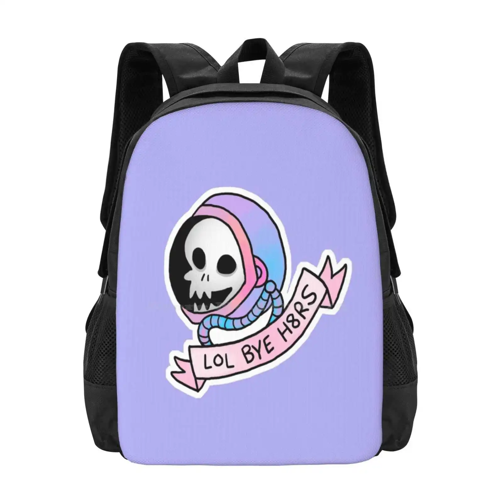 Bye H8Rs Hot Sale Backpack Fashion Bags Space Skeleton Spoopy Halloween Tumblr Pastel