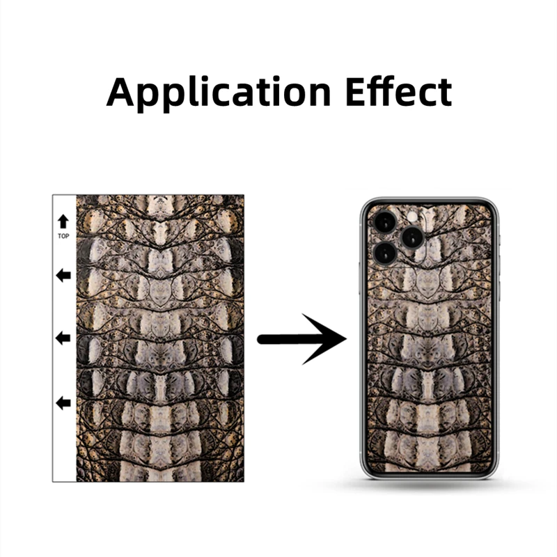 50pcs 3D Embossed Back Film For Blade And Laser Cutting Machine Mixed Color Picture Mobile Phone Alligator Back Cover Snake Skin