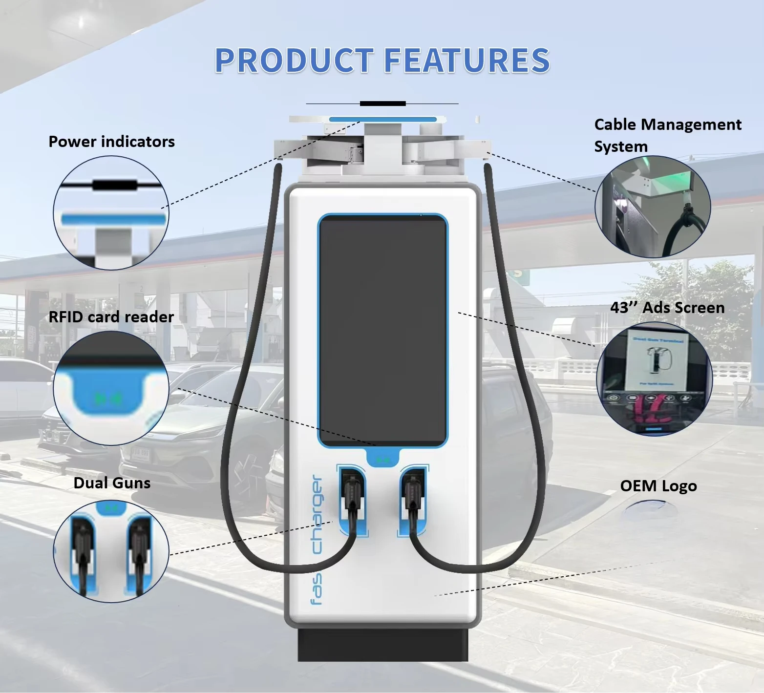 480KW Ultra Fast DC EV Charger Floor Mounted Heavy Duty Commercial Electric Vehicle Charging Station