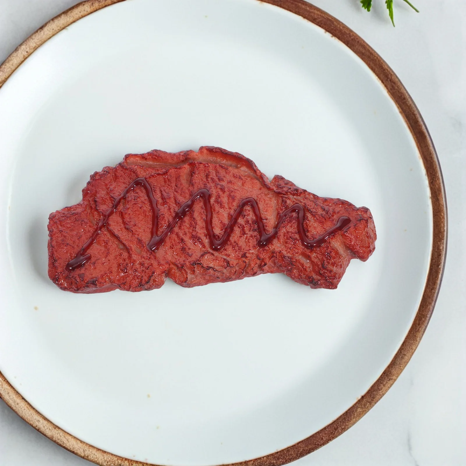 

2Pcs Artificial Lifelike Steak Realistic Brown Fake Cooked Beef for Kitchen Photography Market Display Prop Decoration