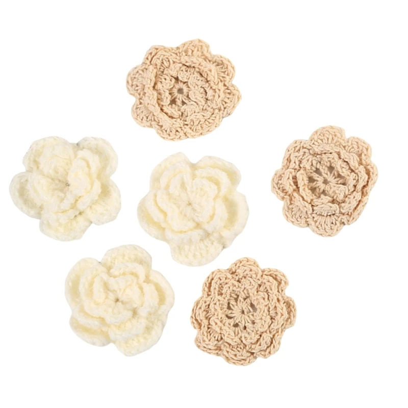 

100Pcs Crochet Flower Applique 35mm Sew On Flower Patches Handmade Flower Patches for Clothes Tshirt Dress Jeans New Dropship