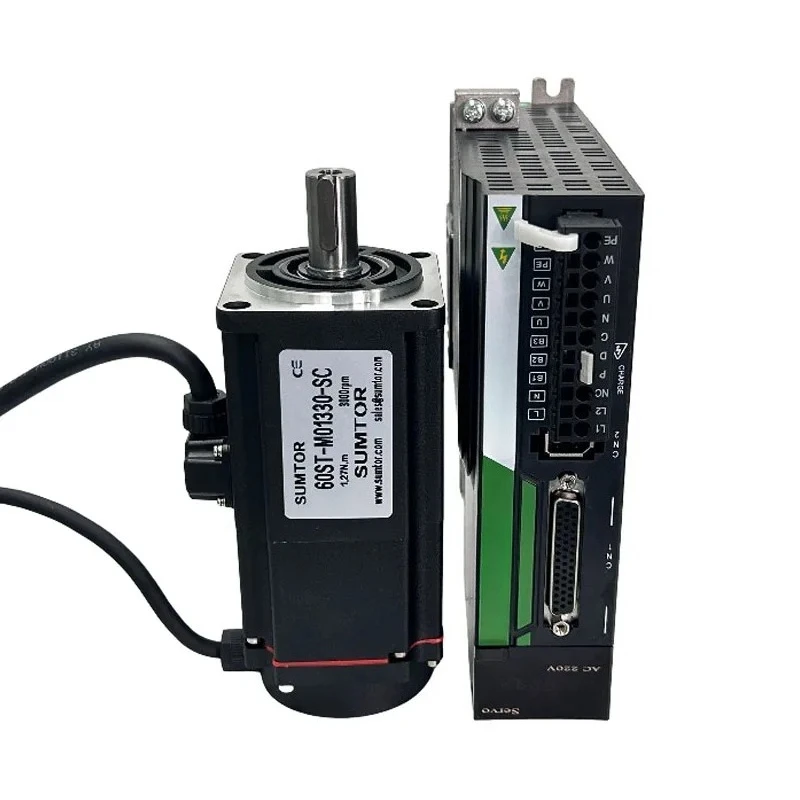 

Servo Motors Kit 220v 400w Brake Ac Servo Motor 1.27N.M 2.5A 3000-6000rpm Servo Motor With Drive