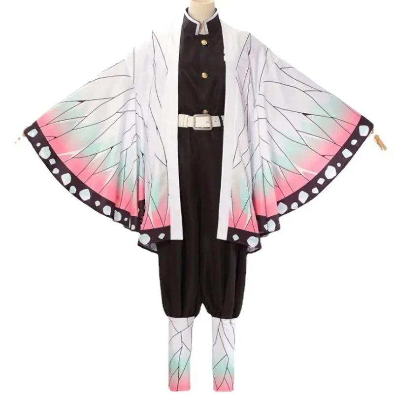 2025 Disfraz de Anime Demon Slayers, peluca Kochou Shinobu, tocado tipo kimono, capa Kimetsu No Yaiba Haori, trajes de fiesta