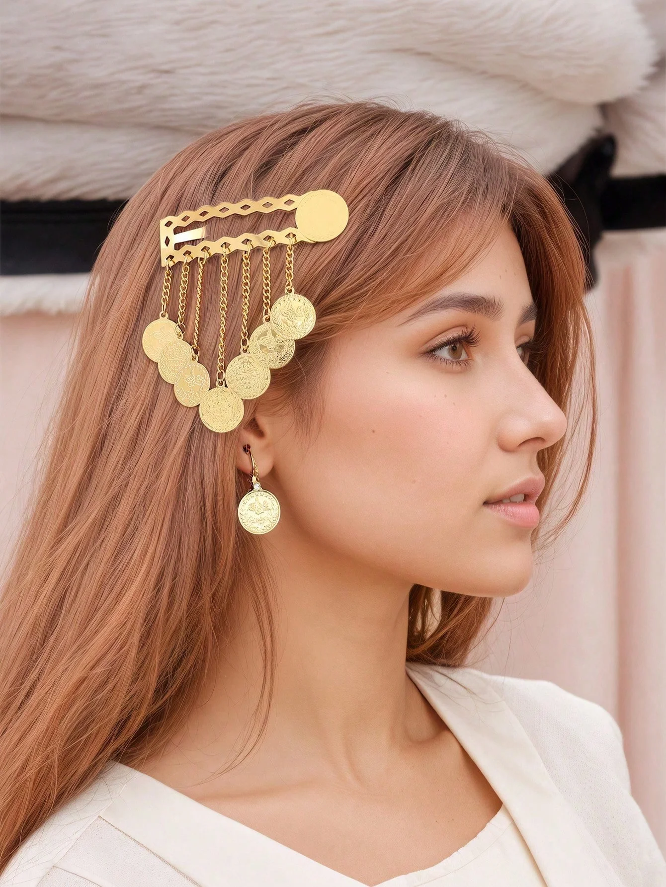 金メッキモロッコ女性用ファッションヘアクリップイヤリングセッ - Ethnic Luxe Fashion のレビューと価格