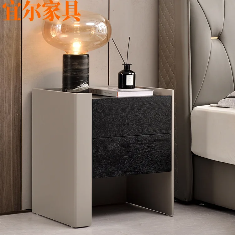 Italian minimalist bedside table simple modern bedroom fashion smoke locker Nordic style ins creative storage cabinet